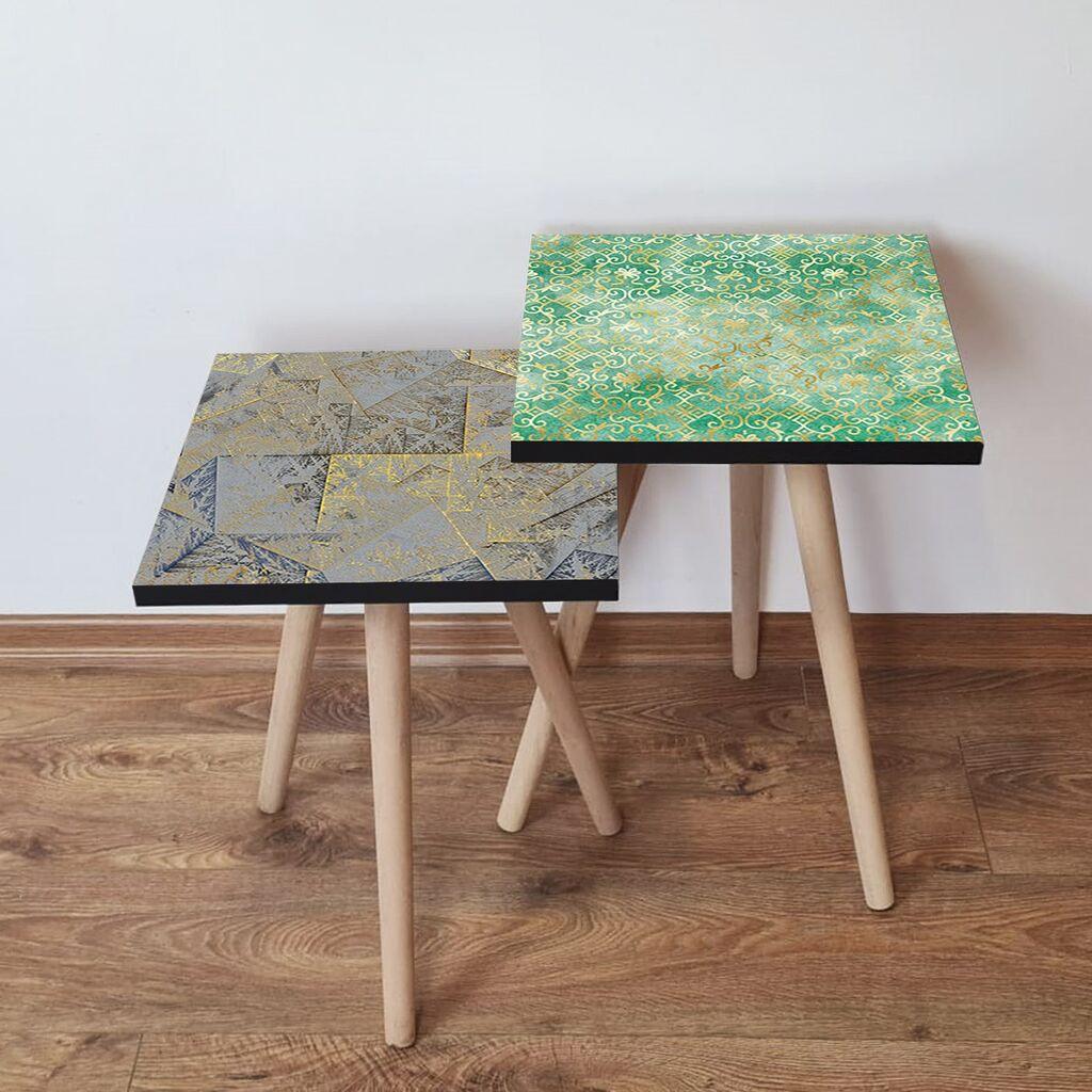 Hanah Home Set klub stočića 2Shp26, 2 komada, Šareni