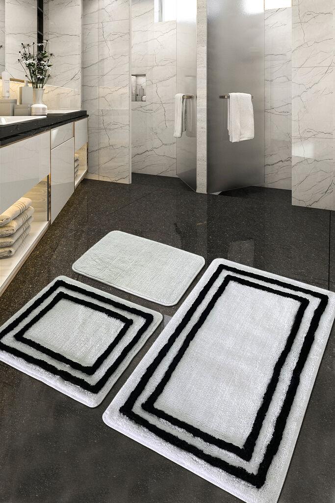 L'essentiel Maison Set 3 prostirke za kupatilo Beli