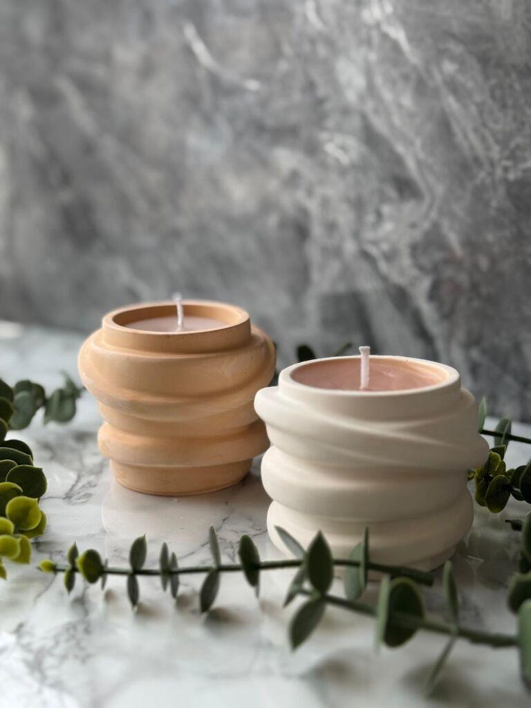 Aberto Design Set Betonskih sveća 6TM, Beli