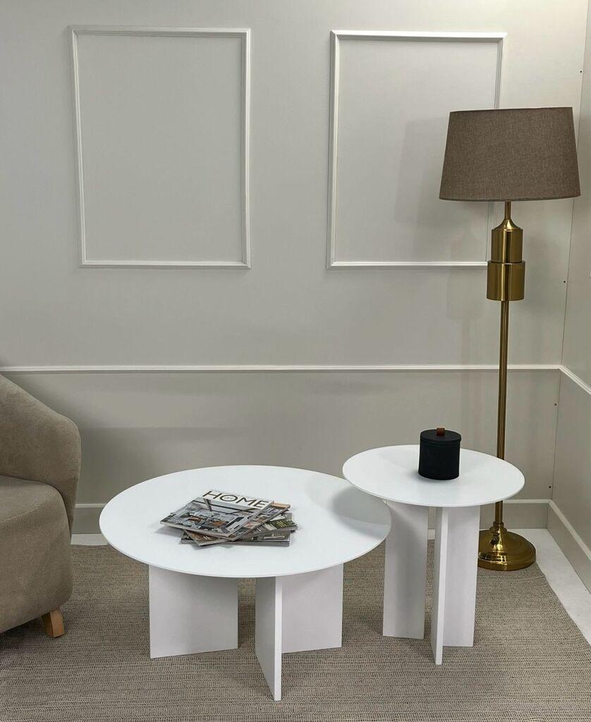 Hanah Home Set klub stolova Leo, 2 komada, Prljavo beli