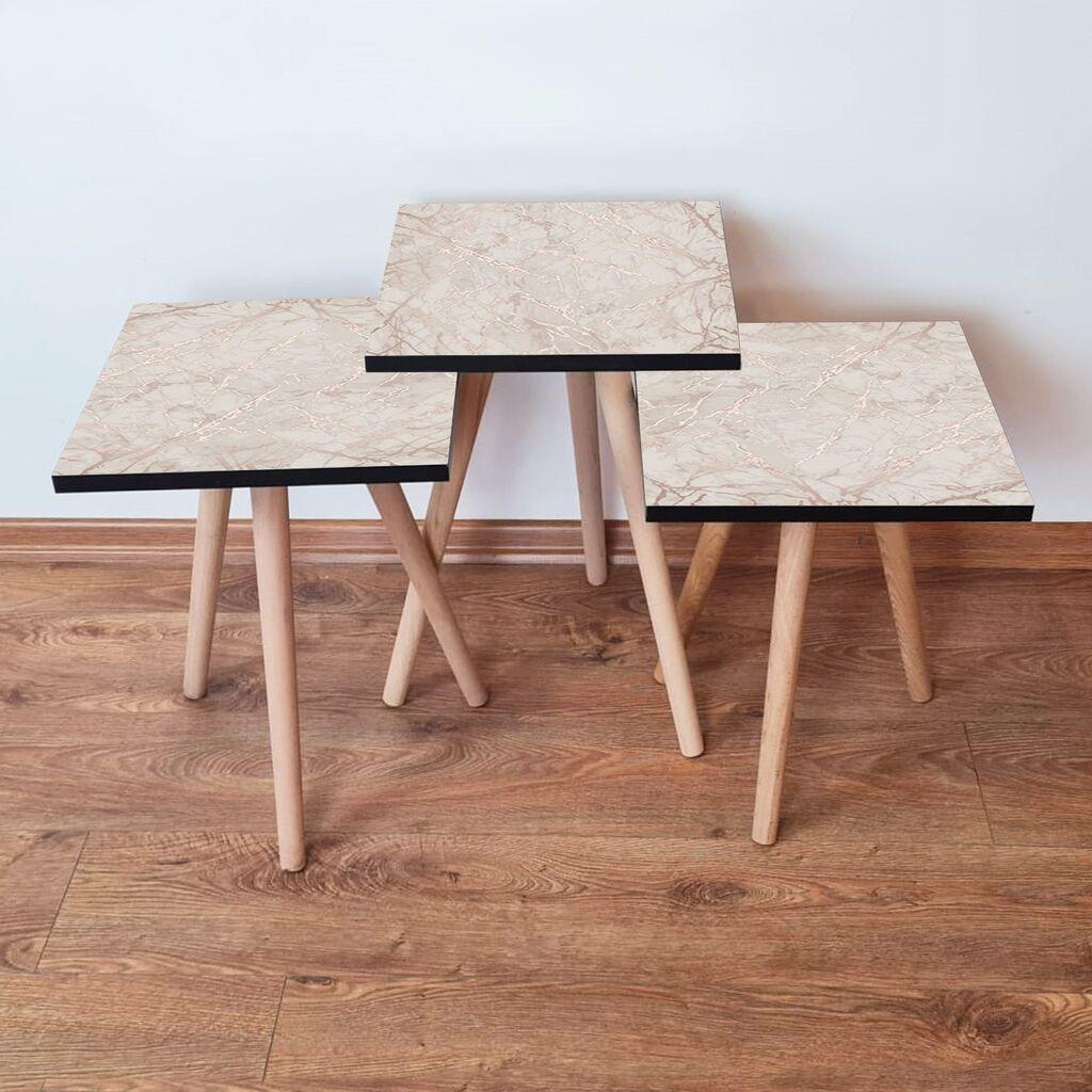 Hanah Home Set klub stočića 3Shp180, 3 komada, Šareni