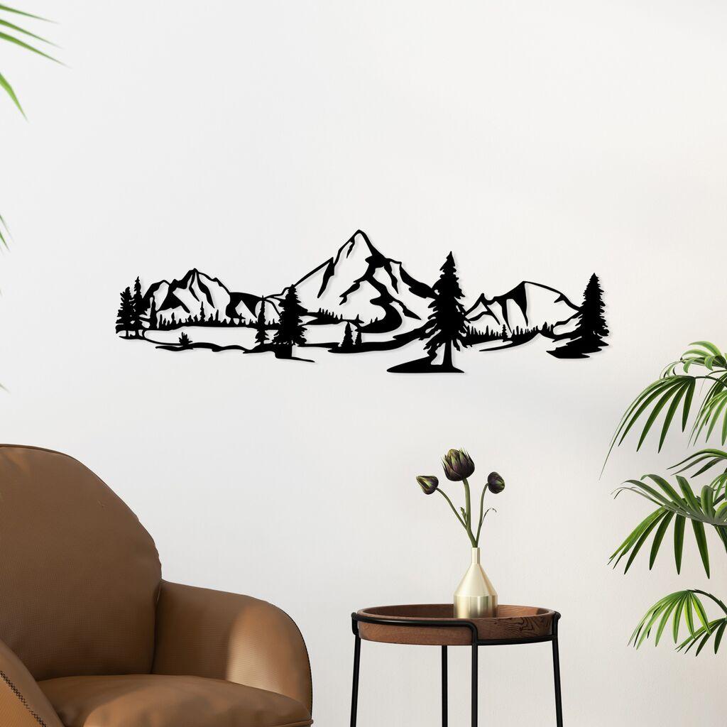 Wallity Zidna dekoracija Landscape 4, 20x70 cm, 1.5 mm, Crna