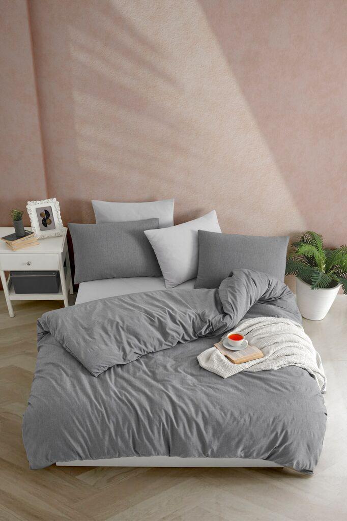 L'essentiel Maison Komplet posteljine Yarn Dyed, 160x220cm,100x200cm, Siva