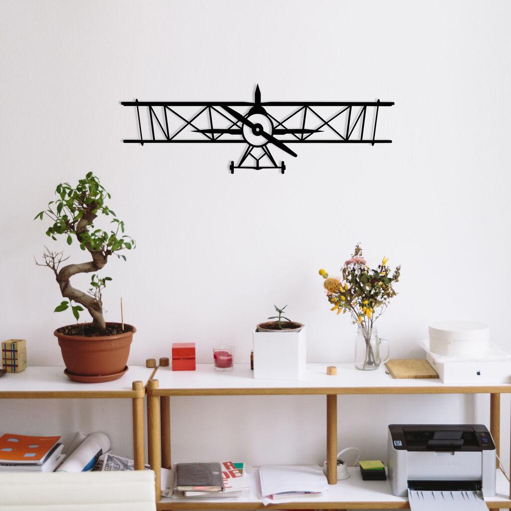 Wallity Zidna dekoracija Airplane, 70x23 cm, 1.2mm,, Crna
