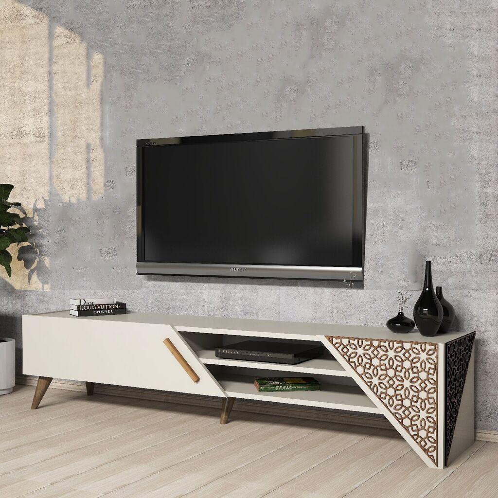 Hanah Home TV komoda Beril 2, 180x37x40 cm, Krem