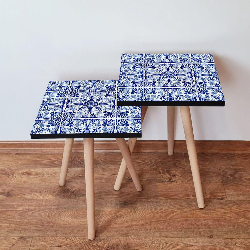 Hanah Home Set klub stočića 2Shp334, 2 komada, Šareni
