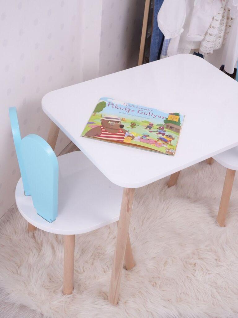 Hanah Home Set dečiji sto i stolice Bunny, Belo-plavi
