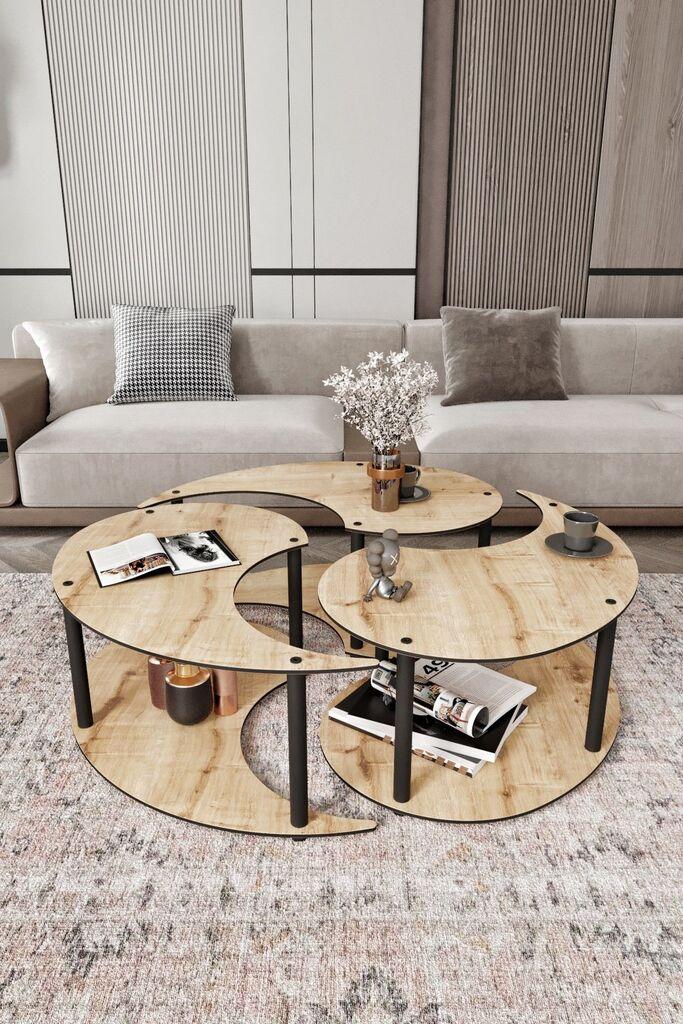 Hanah Home Set klub stolova Yin Yang 3 70, 3 komada, Krem