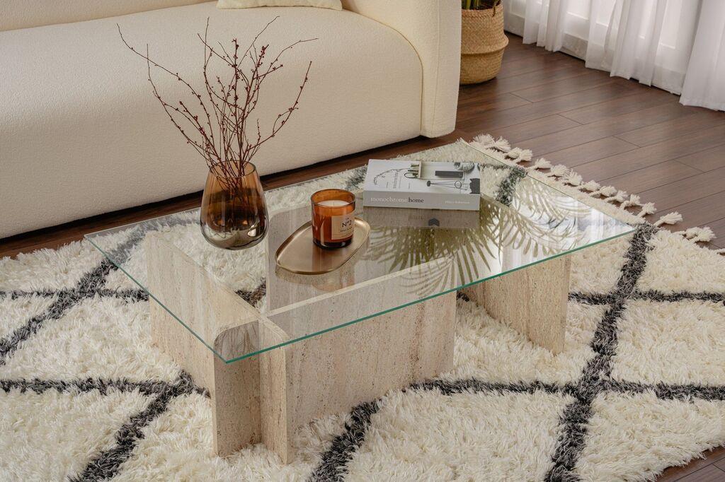 Nordure Klub sto Flavio, 105x30x65cm, Bež