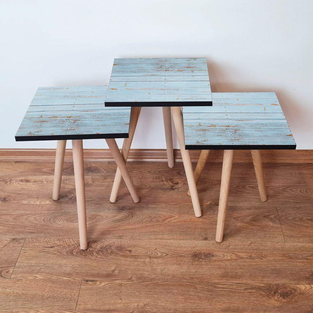 Hanah Home Set klub stočića 3Shp119, 3 komada, Šareni