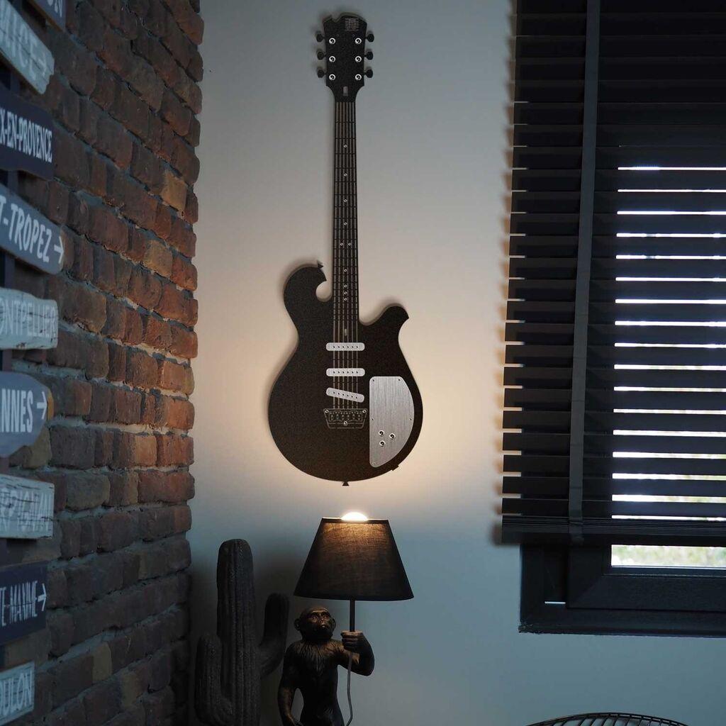 Wallity Zidna dekoracija Electric Guitar-APT220LS, 33x99 cm, 1.5 mm, Crna