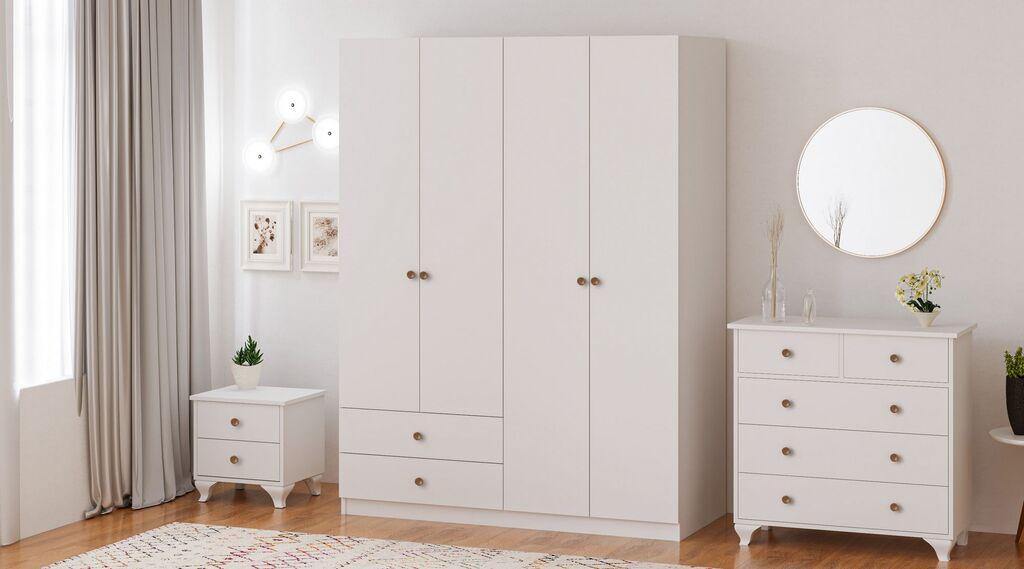 Hanah Home Set nameštaja za spavaću sobu Rb-068, Beli
