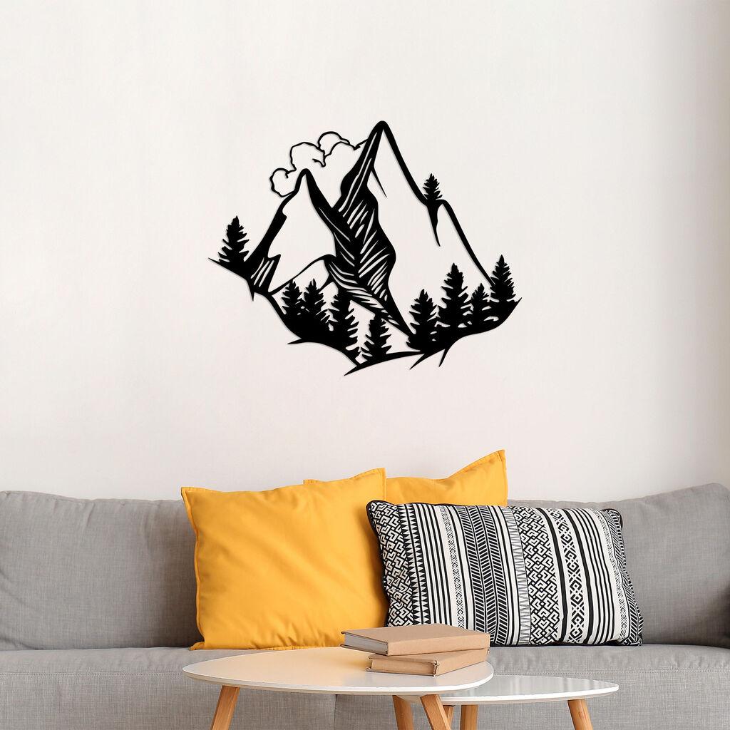 Wallity Zidna dekoracija Mountain View - 488, 57 x 70 cm,  Crna