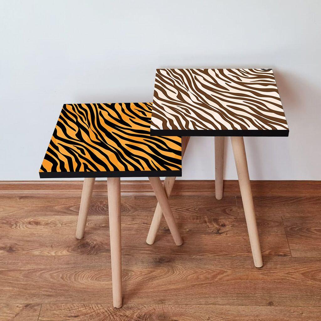 Hanah Home Set klub stočića 2Shp322, 2 komada, Šareni