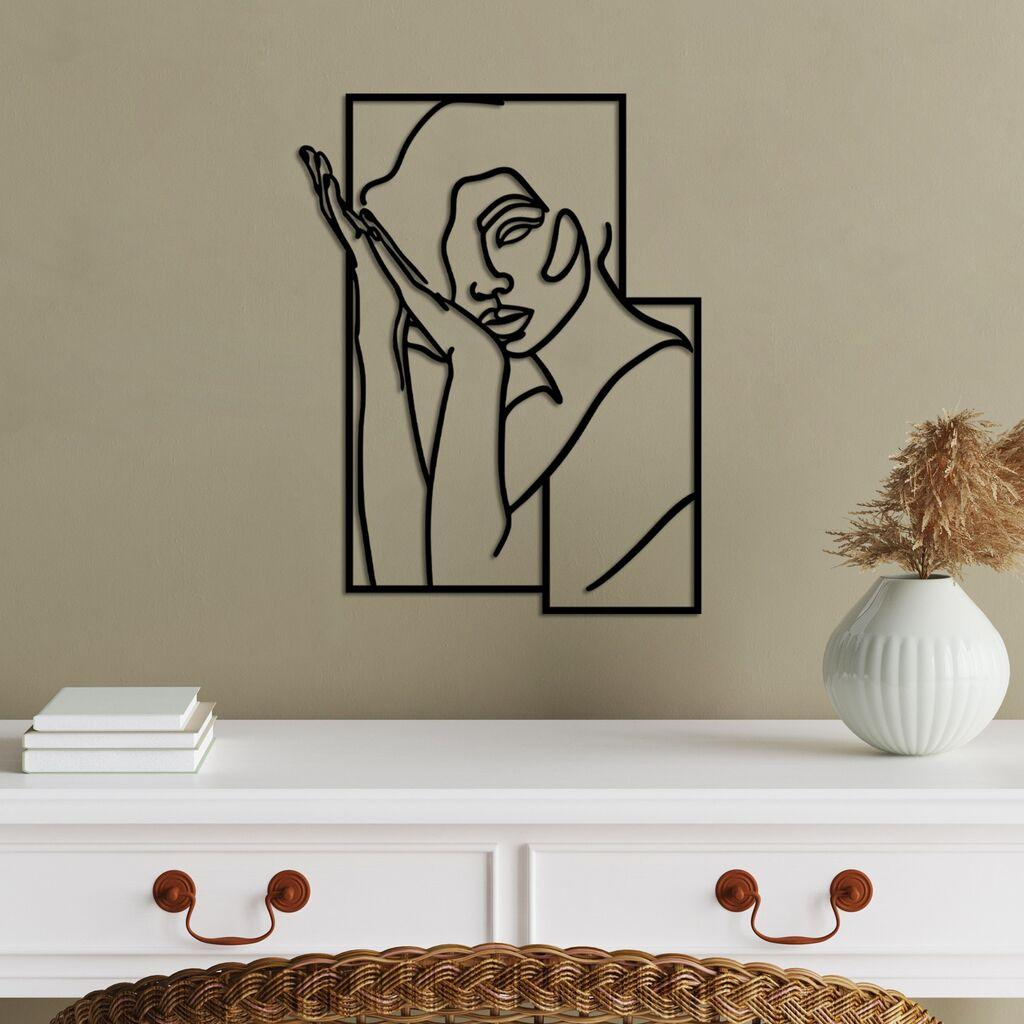 Wallity Zidna dekoracija Woman 2 M, 50x38cm, Crna
