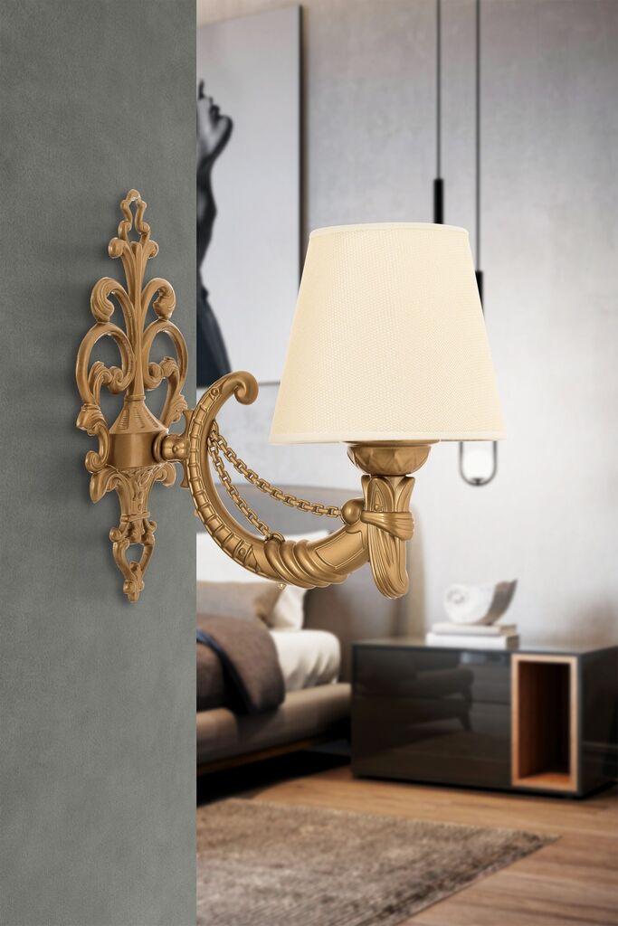 Opviq Zidna lampa Gloria, 15x10x13cm, IP20, Krem-zlatna boje