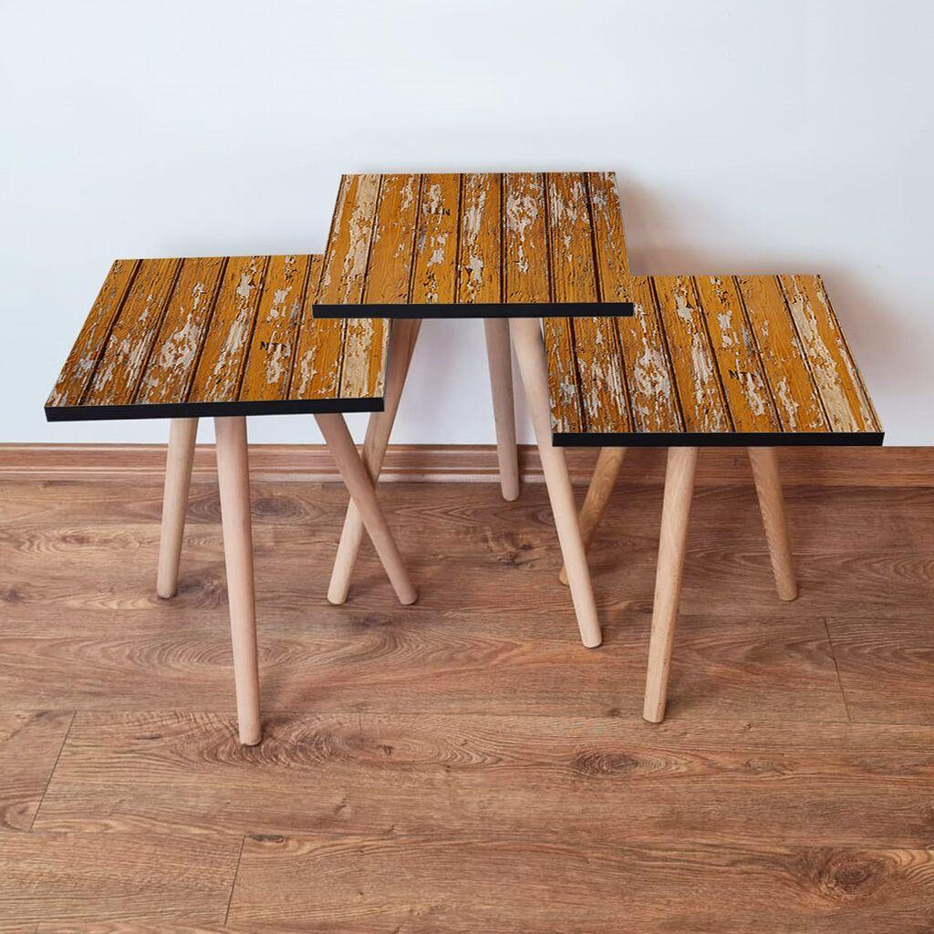 Hanah Home Set klub stočića 3Shp343, 3 komada, Šareni