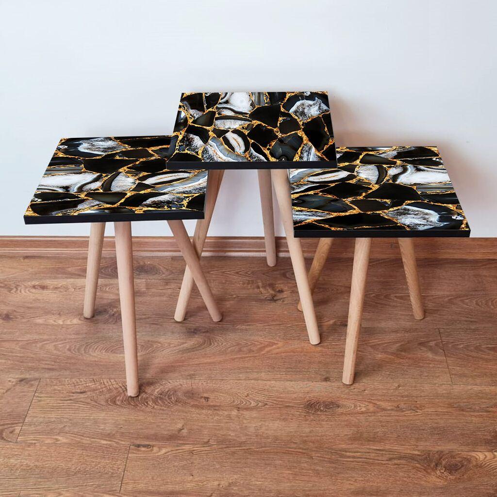 Hanah Home Set klub stočića 3Shp99, 3 komada, Šareni