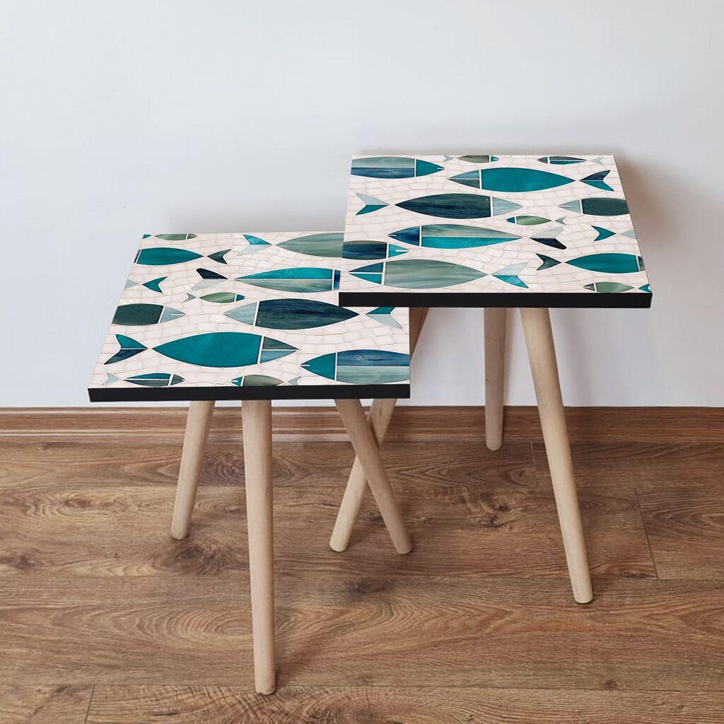 Hanah Home Set klub stočića 2Shp493, 2 komada, Šareni