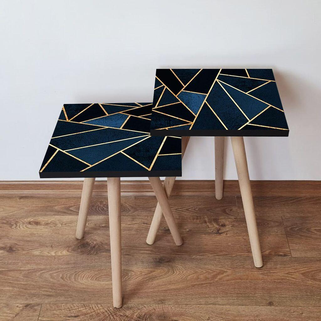 Hanah Home Set klub stočića 2Shp435, 2 komada, Šareni