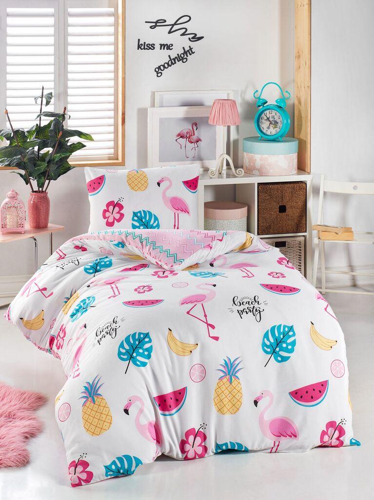 L'essentiel Maison Set Single posteljine Kokteyl, 140x200cm, Roze