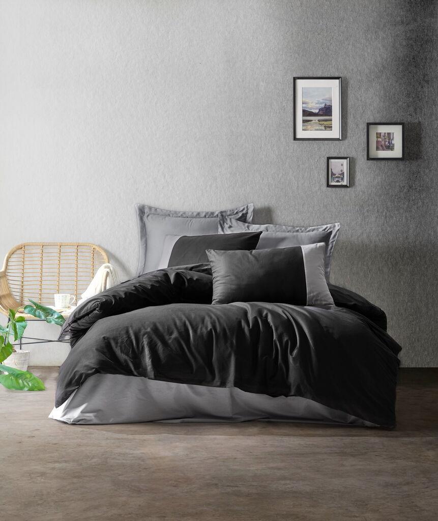 L'essentiel Maison Komplet posteljina Plain, 200x220 cm, Crna-Siva