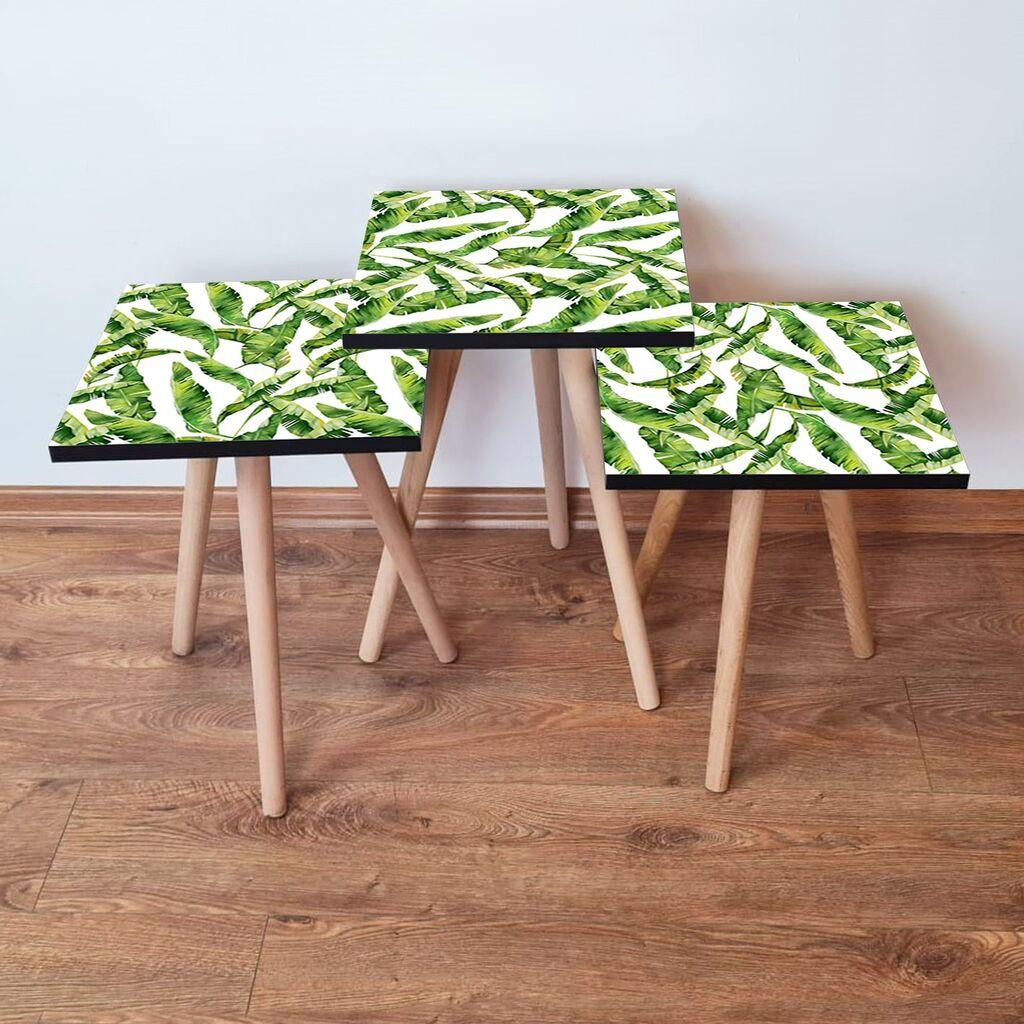 Hanah Home Set klub stočića 3Shp253, 3 komada, Šareni