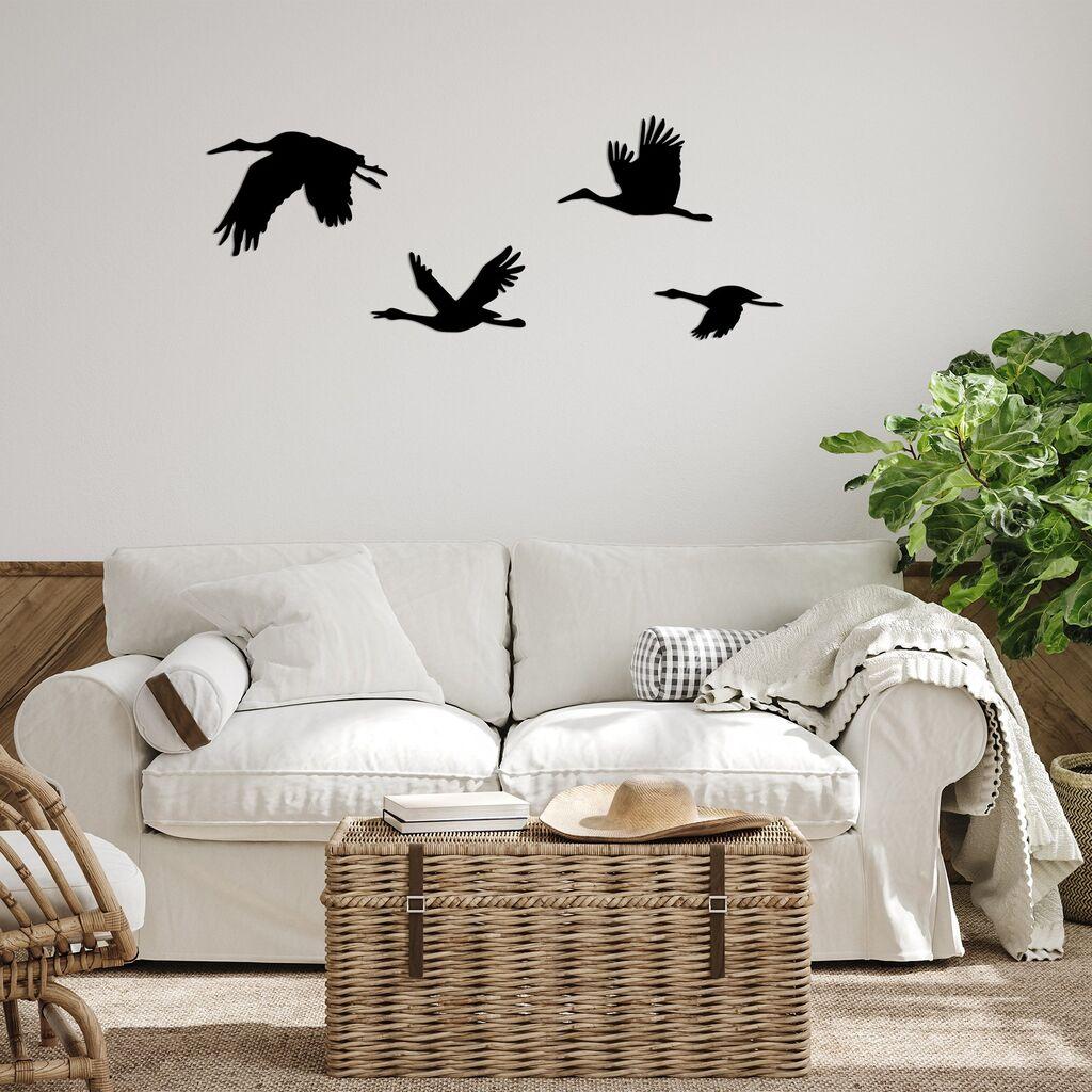 Wallity Set zidnih dekoracija Stork, 1.5 mm, 4 komada, Crna