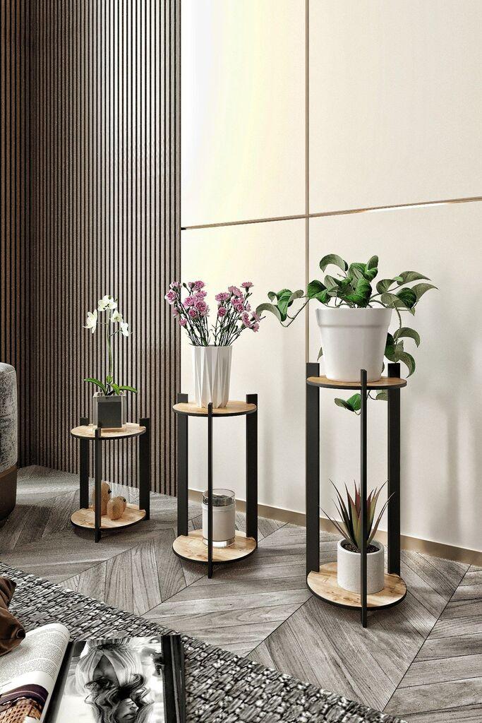 Hanah Home Postolje za cveće Flower Desk Round, Hrast
