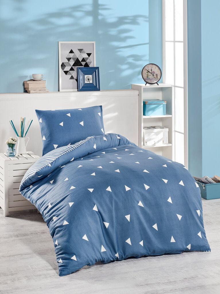 L'essentiel Maison Set Single posteljine Ucgen, 140x200cm, Teget