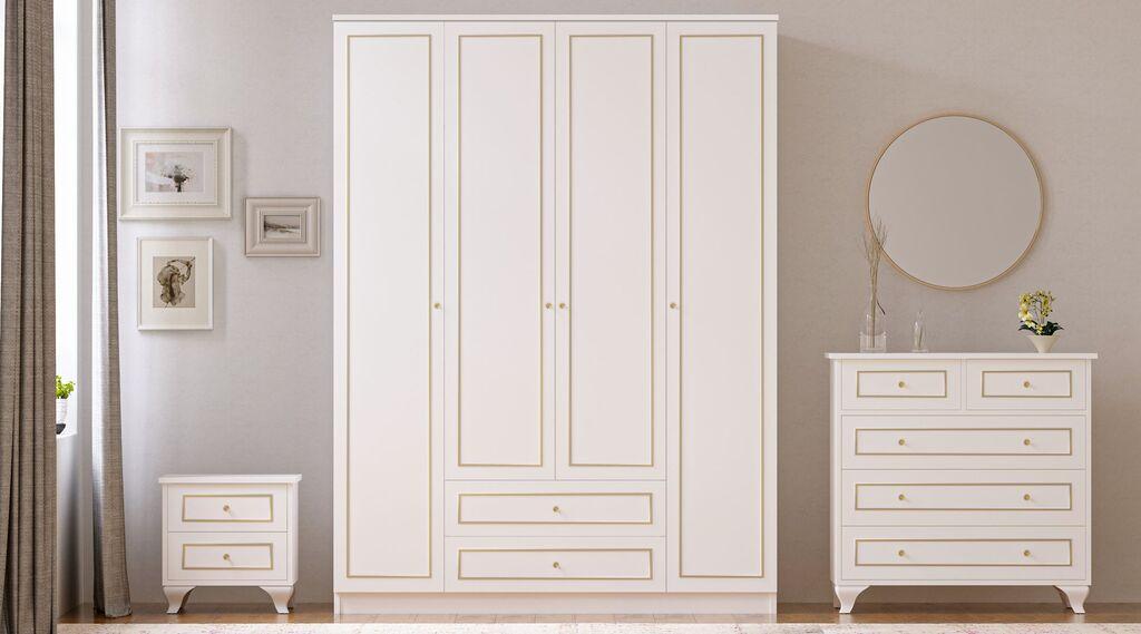 Hanah Home Set nameštaja za spavaću sobu Rb-081, Beli