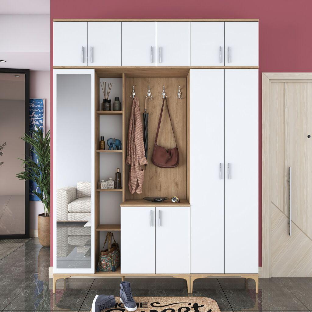 Hanah Home Komplet predsoblja EA121-2765, 180x37.5x240 cm, Beli