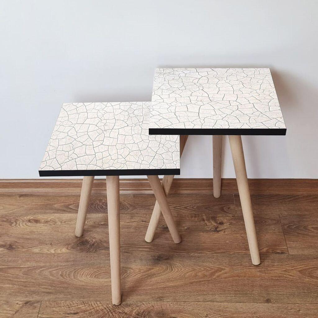 Hanah Home 2SHP221 Pomoćni stočić, 2 komada, Beli