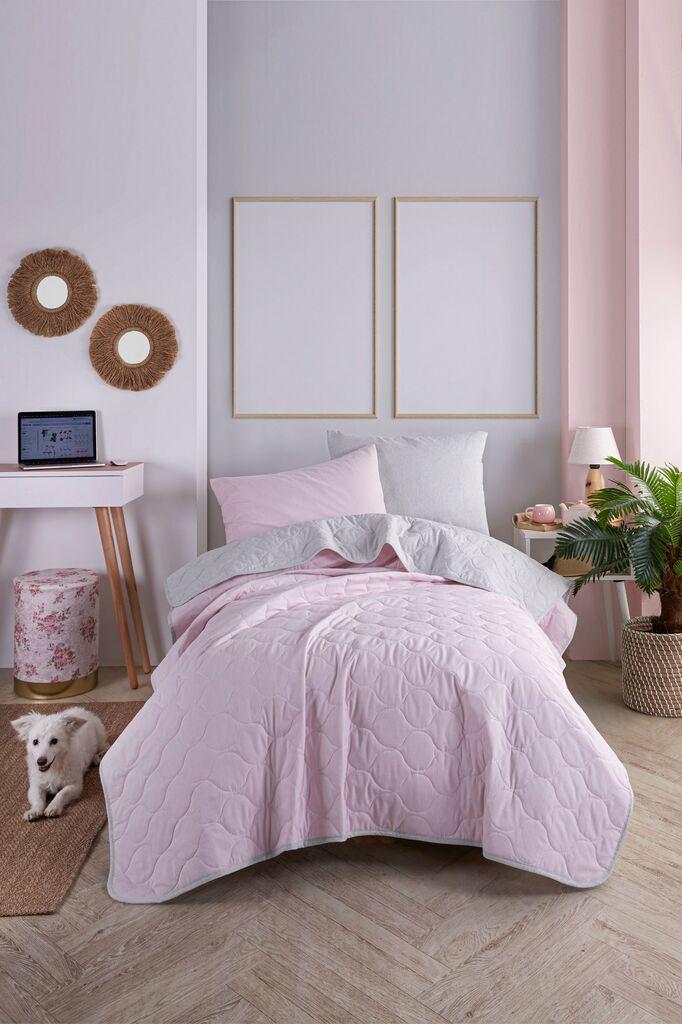 L'essentiel Maison Set posteljina Solid, 160x220 cm, Sivi