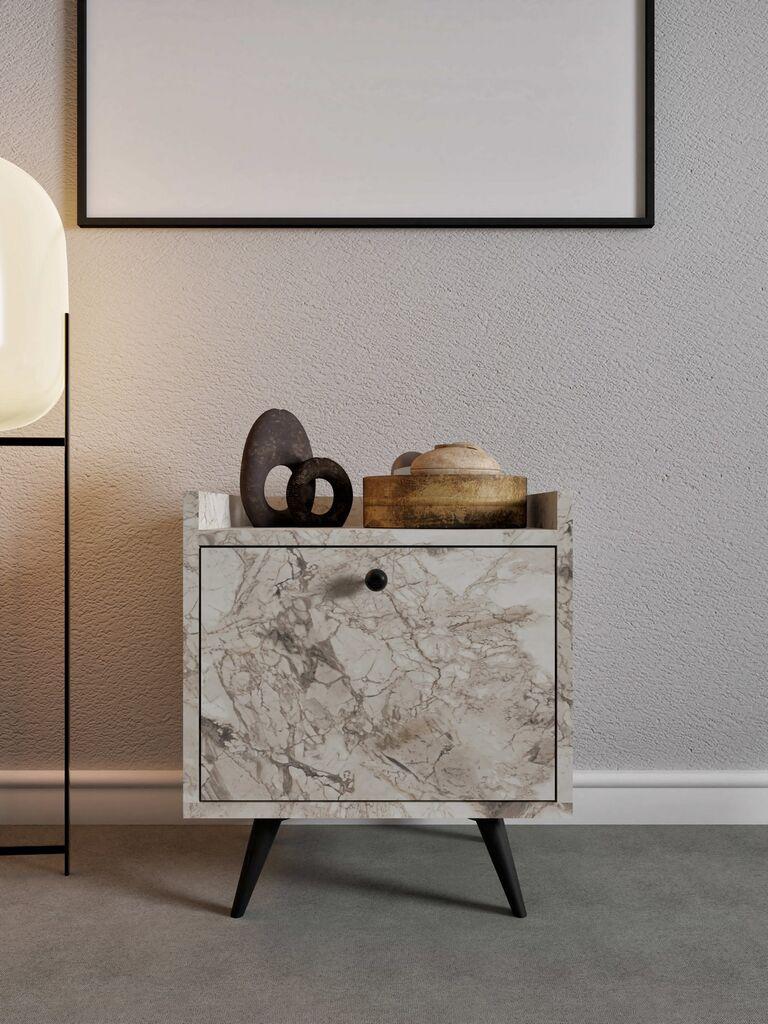 Hanah Home Noćni stočić Dopo, 50x55x40 cm, Beli