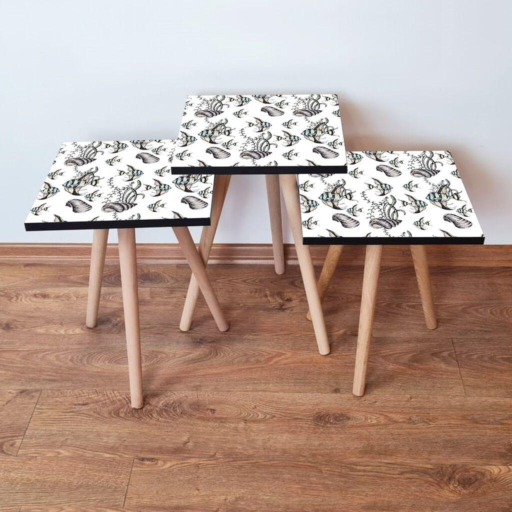 Hanah Home Set klub stočića 3Shp400, 3 komada, Šareni