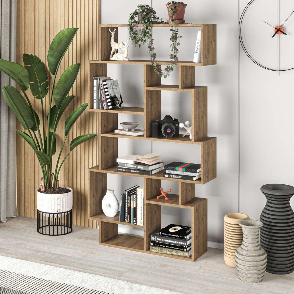 Hanah Home Polica za knjige Karmato, 96x168.5x25.5 cm, Braon