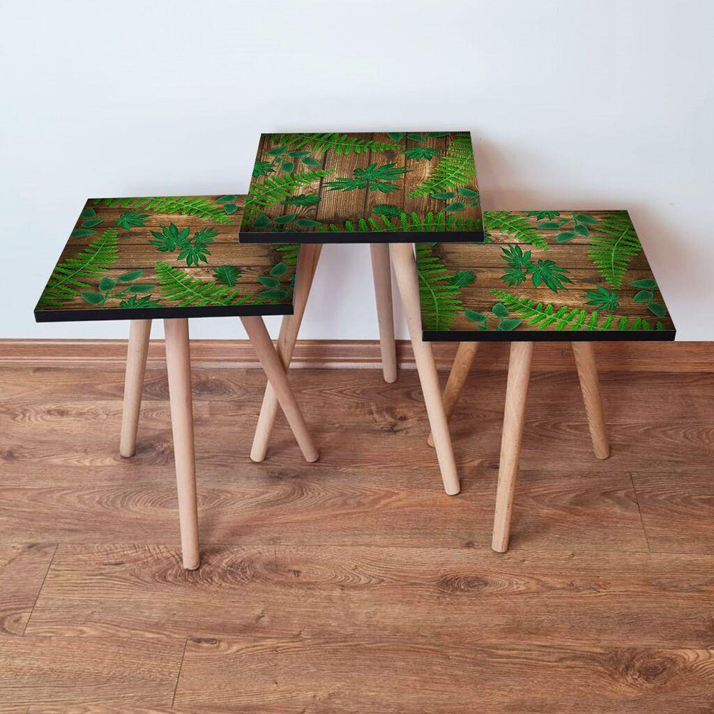 Hanah Home Set klub stočića 3Shp14, 3 komada, Šareni