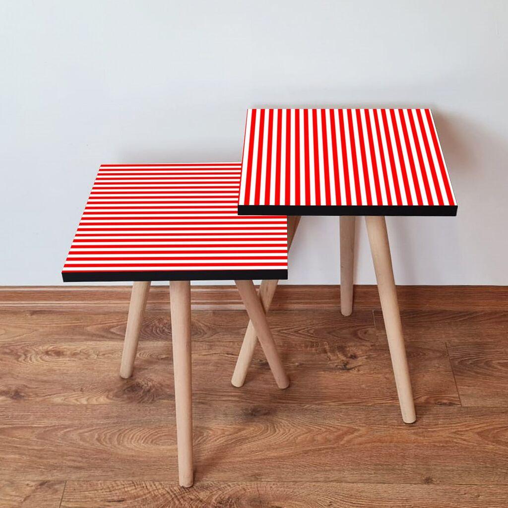Hanah Home Set klub stočića 2Shp414, 2 komada, Šareni