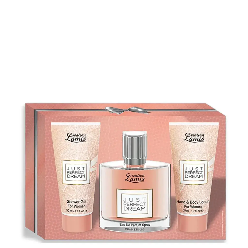 Lamis Ženski set Just Perfect, Gel za tuširanje, 50ml+Krema za ruke i telo 50ml+EDT, 100ml