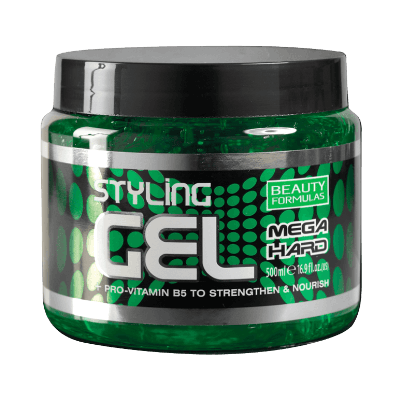 Beauty Formulas Gel za stilizovanje kose Mega hard, Pro vitamin B5 - green, 500ml