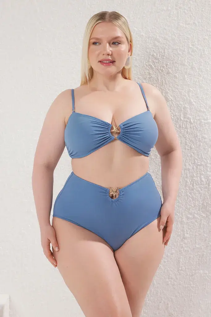 Trendyol Curve Ženski donji deo kupaćeg Tbbss25Cr00000, Plavi