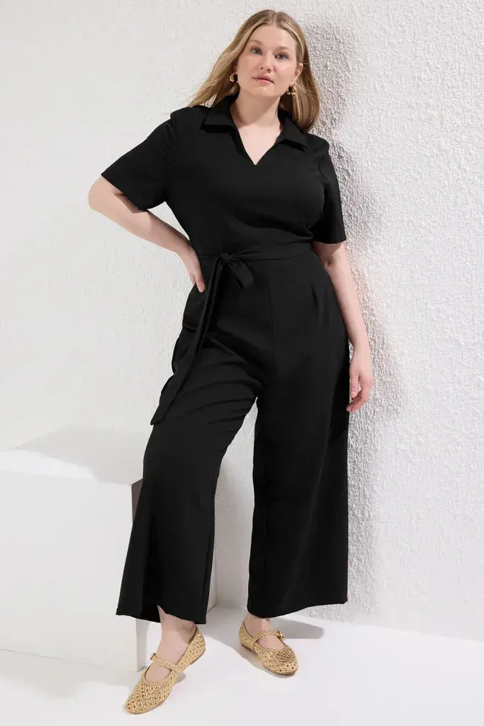 Trendyol Curve Ženski kombinezon Tbbss25Bg00008, Crni