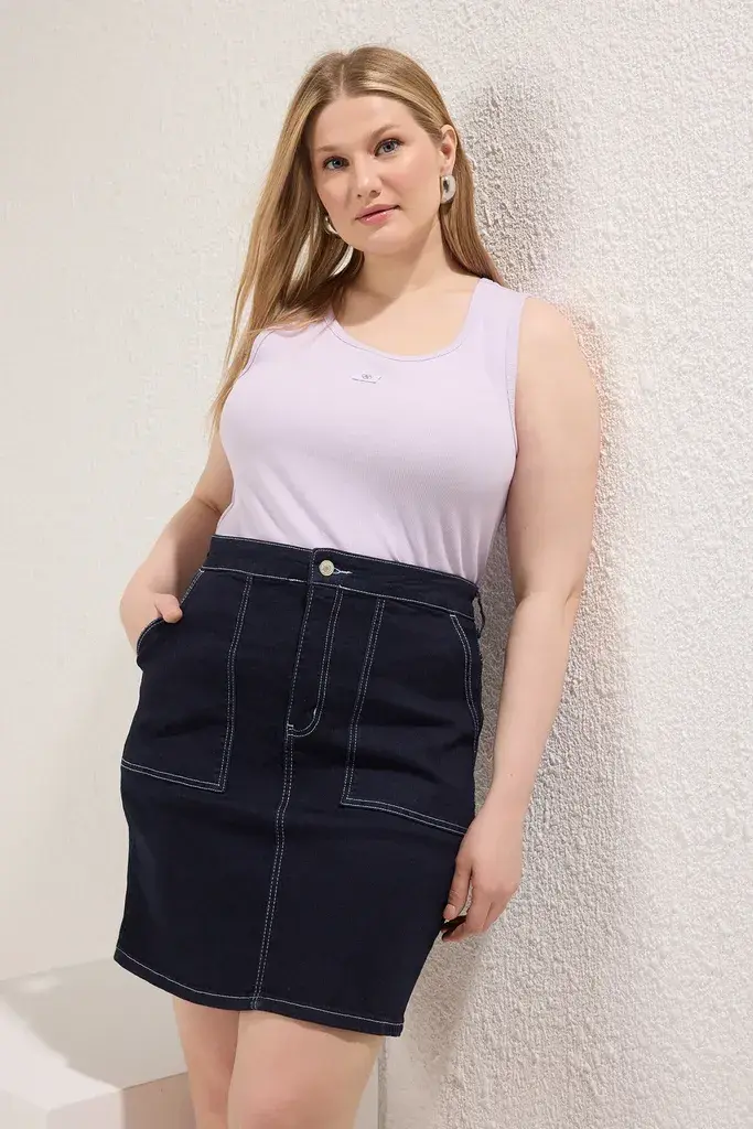 Trendyol Curve Ženska majica Tbbss25Cv00012, Ljubičasta