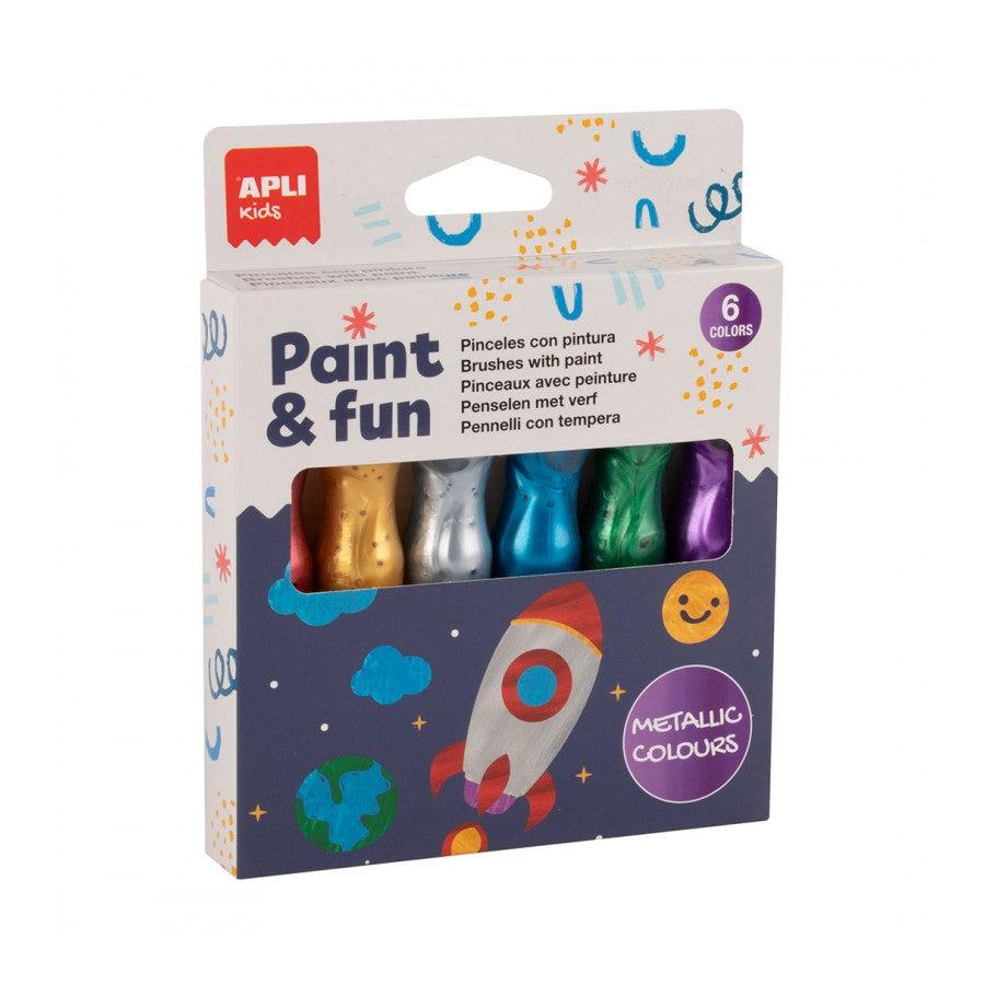 Apli Tempere četkica, Metalik, 6 boja