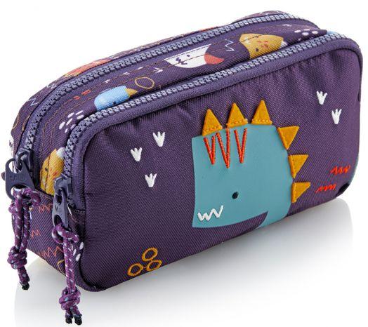 Miquelrius Školska pernica za dečake Fun dino, Dvodelna, Teget