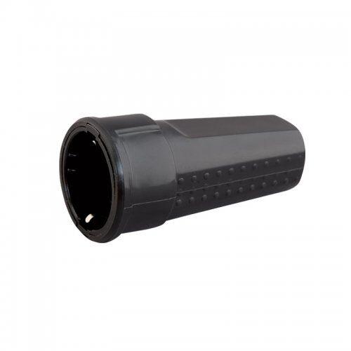 Priključnica dvopolna guma 0005 Tehnoelektro, Crna