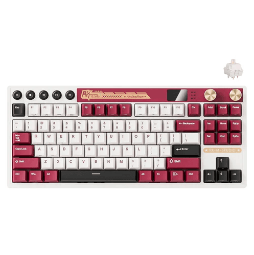 Royal Kludge Gaming mehanička tastatura M87, Tri-Mod, RGB, Hot-Swappable, Bela