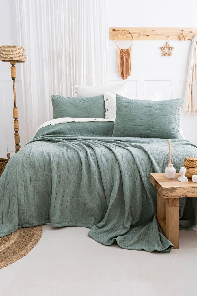 L'essentiel Maison Set Prekrivač i jastučnice Janna, 240x260 cm, Zeleni