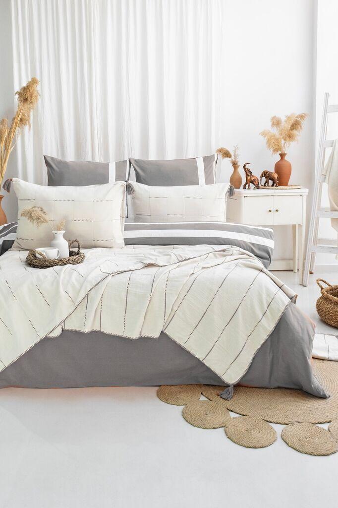 L'essentiel Maison Komplet posteljine Eva, 200x220 cm, Sivi